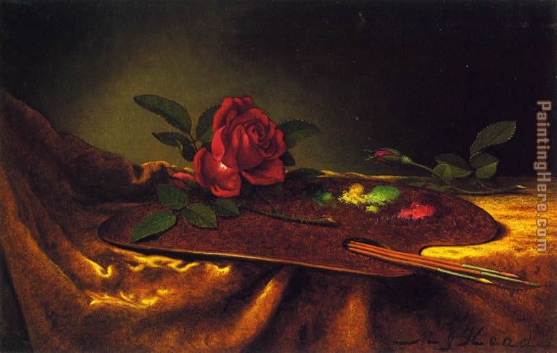 Roses on a Palette painting - Martin Johnson Heade Roses on a Palette art painting